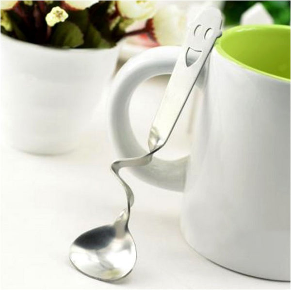 Cute Smile Spoon Face Curved Tea Coffee