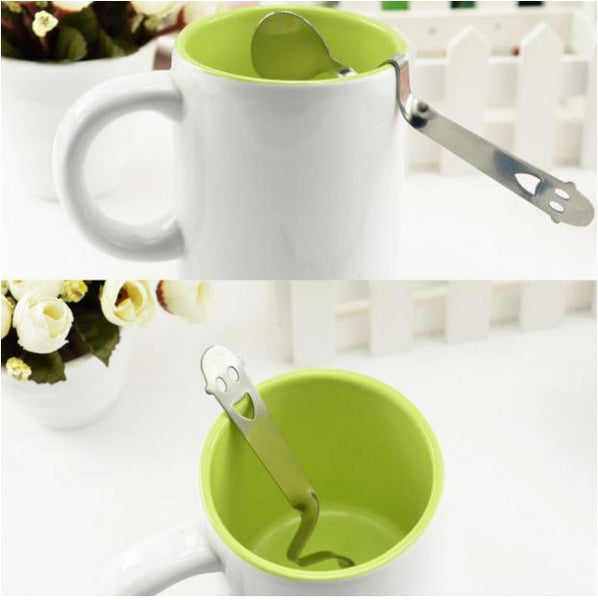 Cute Smile Spoon Face Curved Tea Coffee